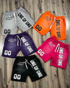 Jogging graphique à impression DTG personnalisé Short délavé Street Wear Hip Hop Short de survêtement vintage pour hommes coupe Boxy oversize délavé au soleil - Product Image 1