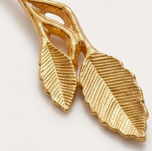 Ensemble de couverts Golden Leaf Design avec fourchette, couteau et cuillères, élégants couverts en métal pour mariage et utilisation sur table - Product Image 2