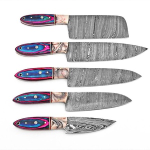 5 PCS Handmade Damascus Kitchen <b>Knife</b> <b>Set</b> Professional Chef <b>Knife</b> <b>Set</b> with Resin Wood Handles Custom OEM ODM - Product Image 3