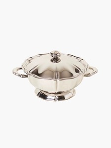 Cacerola Clásica de Acero Inoxidable con Tapa, Plato Redondo de Metal para Servir, Duradero, Solo Lavar a Mano, para Cocinas de Gas e Inducción - Product Image 1
