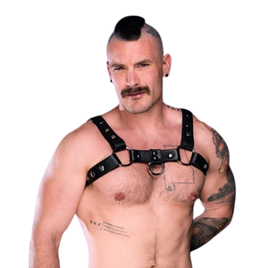 Jockstrap en cuir pour homme à rayures centrales, accent blanc, cuir premium, sous-vêtement fétichiste, bretelles réglables, tenue de club - Product Image 6