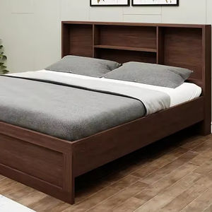 Cadre de lit king size artisanal haut de gamme en bois massif, pied de lit sculpté à la main, lit en bois sculpté à la main avec mobilier de chambre à coucher de luxe - Product Image 1