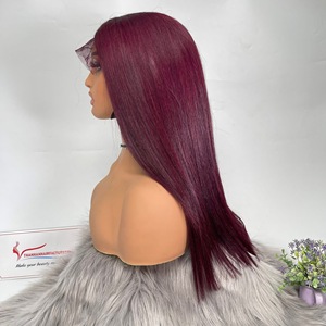 วิกผมลูกไม้แบบปิด 2x4 แสกกลาง ผมตรงสีแดงไวน์ วิกผมเวียดนามแบบต่อผม ลดราคาสุดๆ - Product Image 5