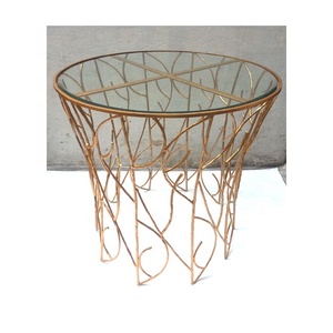 TABLE basse ronde en métal, support de rangement moderne, en verre, pour meuble de salon, TABLE basse, meilleure vente - Product Image 3