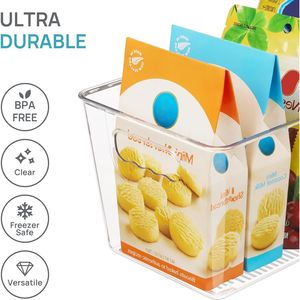 Boîtes de rangement transparentes pour réfrigérateur, lot de 6, avec poignées, pour garde-manger, armoire, comptoirs de cuisine - Product Image 3