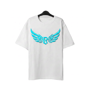 T-shirt en jersey de coton blanc à manches courtes et col rond pour homme, coupe classique, couleur unie, design uni, tissu tricoté - Product Image 5