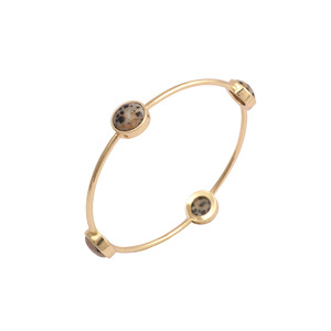 Pulsera de tenis hecha a mano con gema de jaspe dalmático natural, piedra de nacimiento de marzo, regalo de joyería para mujer - Product Image 3