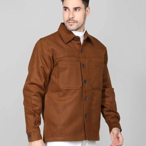 Autumn Men Long Sleeve Cargo Casual Slim Fit Fashion <b>Epaulet</b> Double Zipper Pocket Mens Dress <b>Shirt</b> - Product Image 4