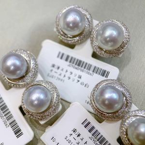 Boucles d'oreilles en perles rondes d'eau douce Edison de 10-11 mm pour femmes, lumière intense, argent pur S925, classique, simple, collection de cristaux Earline - Product Image 2