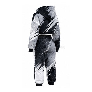 Conjunto de sudaderas cortas para mujer con tela suave y elástica, ajuste cómodo y estilo a juego para ropa informal diaria. - Product Image 5
