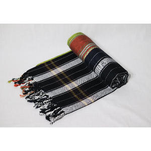 ผ้าเช็ดตัวชายหาดแบบตุรกี Peshtemal Hammam Fouta Kikoy ผ้าซารองลายทาง ผ้าฝ้ายทันสมัย - Product Image 4