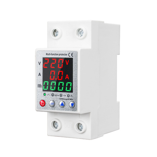 New Single Phase 63A Din Rail Power Energy Meter High Quality Smart Digital Display AC90-250V Ammeter & Voltmeter