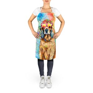 Cocker Spaniel Hippie Dawg Unisex grande Multicolor delantal de cocina para adultos para cocinar hornear manualidades jardinería - Product Image 2