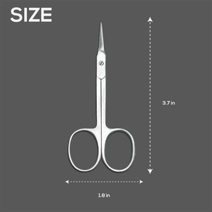 Ciseaux à cuticules en acier inoxydable, lame courbée, pour manucure, pédicure, coupe des sourcils, ciseaux de beauté - Product Image 2