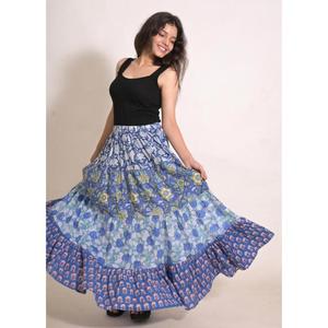 Bohemian Cotton Printed <b>Patchwork</b> <b>Skirt</b> Handmade Indian Maxi Hippie Chic Women's Fashion - Product Image 4