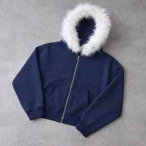 Sweat-shirt à capuche pour homme et femme, tendance et très vendu, sur mesure, avec fermeture éclair et capuche en fourrure - Product Image 3