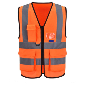 Purple Reflective Safety Vest Multi Pocket High Visibility Warning Waistcoat <b>Zip</b> <b>Up</b> Workwear for Construction Site - Product Image 3