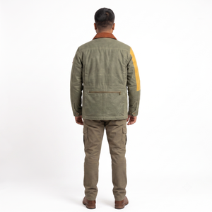 Chaqueta de Caza Vintage para Hombre, de Lona Encerada, 450GSM, Diseño Color Block - Product Image 2