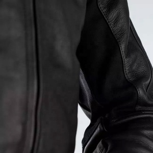 Chaqueta de Cuero Negra de Invierno para Hombre, Chaqueta de Motero de Piel de Cordero Marrón OEM, Chaqueta de Motociclista de Cuero Genuino para Hombre - Product Image 6