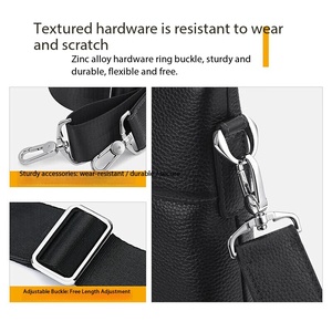 IStapromo Gifts Men's <b>leather</b> <b>briefcase</b>, classic business handbag, zipper closure, durable single shoulder crossbody bag - Product Image 3