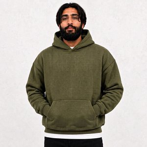Sweat à capuche surdimensionné personnalisé pour homme, en polaire brossée épaisse brodée, pour l'hiver, marque privée, pour acheteurs américains - Product Image 5