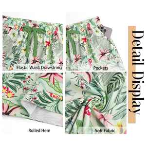 Shorts Elásticos para Mujer al por Mayor, Diseño de Hojas Hawaianas, Sublimación Personalizada, Pantalones Cortos Deportivos, Ropa Deportiva Casual de Verano - Product Image 4
