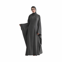 Ensemble Abaya de qualité supérieure pour adultes, taille plus, ODM, antistatique, résistant aux plis, décontracté, manches larges, longueur maxi, hijab assorti