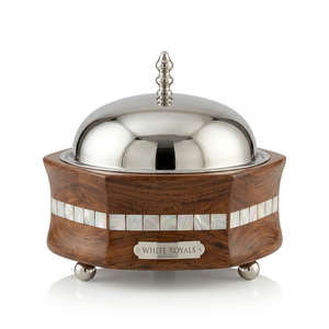 Juego de Ollas de Acero Inoxidable con Aislamiento de Madera Duradera de Primera Calidad, Incrustaciones de Madreperla, Ecológico, de Lujo, para Catering de Ramadán - Product Image 1