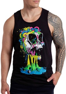 Camiseta sin mangas negra para hombre con estampado de astronauta y boombox, chaleco informal sin mangas con cuello redondo, transpirable, de poliéster - Product Image 6