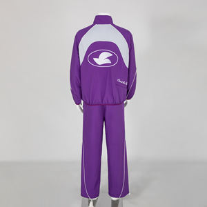 Ensemble 2 pièces TF personnalisé : Pantalon de survêtement softshell froissé zippé et coupe-vent unisexe en nylon avec passepoil et revers élastiques pour homme - Product Image 5