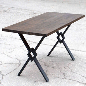 Modern X-Shaped <b>Bench</b> Legs 1 Pair Metal Black Table Legs - Product Image 2