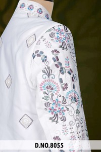 Sherwani Premium para Hombre, Modelo Lachko, Tradicional, Largo hasta la Rodilla, con Motivo de Ondas Fluidas, Cuello Mandarín, para Bodas y Eventos Festivos - Product Image 2