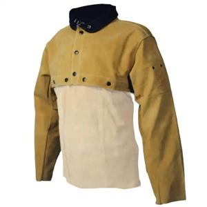 Veste de soudeur en cuir de vachette pleine fleur de qualité supérieure, vêtement de sécurité industriel réfléchissant avec logo de lutte contre les incendies - Product Image 1