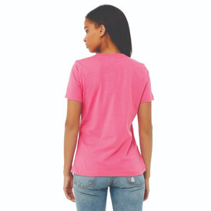 Camiseta de Manga Corta para Mujer, 100% Algodón Peinado y Hilado en Anillo Airlume, 32 Single, 4.2 oz, Color Rosa Charity, Corte Relajado, Tendencia Top - Product Image 3