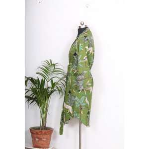 เสื้อแจ็คเก็ตผู้หญิงลายดอกไม้โบฮีเมียนออกแบบเอง ทำด้วยมือจากผ้าฝ้าย ไซส์พลัส สไตล์ลำลอง ตัดเย็บแบบมีกระดุม สไตล์เกาหลี - Product Image 5