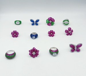 Anillo de Plata de Ley 925 con Mariposa Azul, Circonita y Símbolo de Cuatro Hojas, Bañado en Rodio, Joyería Moderna para Regalo de Aniversario de Bodas - Product Image 4
