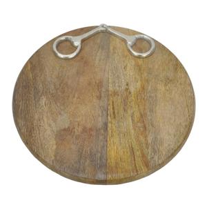 เขียงไม้คุณภาพดีที่สุดสำหรับห้องครัว เป็นมิตรกับสิ่งแวดล้อม รูปทรงกลม พร้อมหูจับแบบหัวม้า คุณภาพพรีเมียม ขายดี - Product Image 1