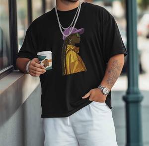 T-shirt 100% coton de haute qualité Style formel à la mode avec impression numérique à motif solide Slim Fit Logo OEM personnalisé pour garçons - Product Image 1