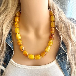 Collier en perles d'ambre, style classique, bijoux unisexe, cadeau, pierre naturelle, couleur jaune, forme ronde, accessoire de mode - Product Image 4