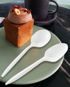 Premium Biodegradable Paper Spoons for Restaurant Cafe and Takeaway Food 155 Paper Spoon Soup Ice Cream and <b>Dessert</b> Serving Uses - Product Image 2