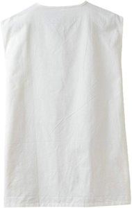 Best Quality Black And <b>White</b> Sleeveless <b>Men</b> Tank Top Mandarin Collar Knot Front <b>Vest</b> Casual Martial Arts Training Outerwear - Product Image 6