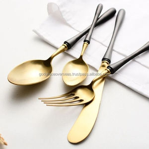 Ensemble de couverts en acier inoxydable chic contemporain polissage miroir Chic cuillère fourchette couteau ensembles de couverts pour les fêtes métal élégant - Product Image 3