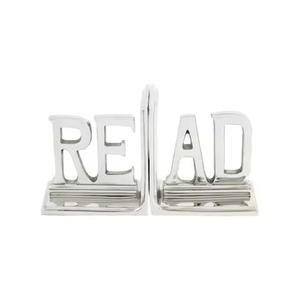 Most Selling Metal Bookends Read Design Modern Desk Organizer 2Pcs Rectangle Shape <b>Decorative</b> Home Office Accessory - Product Image 1
