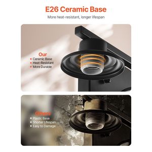 Lampada da Parete Moderna a 3 Luci per Bagno con Paralume in Vetro Trasparente E26, Applique Moderna per Specchio da Bagno - Product Image 3