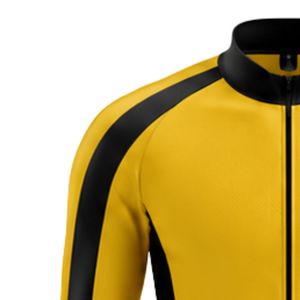 <b>Men</b> Cycle Wear <b>Jacket</b> Yellow Black Long Sleeve Zip Front Comfortable Breathable Sports <b>Jacket</b> for Road and Mountain <b>Biking</b> - Product Image 4