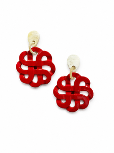 Pendientes Redondos de Cuerno de Búfalo Hechos a Mano DTJ para Niños, Estilo Moderno, Acabado Lacado, Ecológicos, 40 mm, Excelente Relación Calidad-Precio, Regalo al por Mayor - Product Image 1