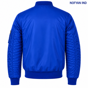 เสื้อแจ็คเก็ตบอมเบอร์แบบสั่งทำปี 2026 ด้านหน้าเป็นมิตรกับสิ่งแวดล้อม ระบายอากาศได้ดี แห้งเร็ว ผลิตจากโพลีเอสเตอร์/ไนลอนสำหรับฤดูหนาว ผู้ผลิต OEM ODM ขายส่งสำหรับผู้ชาย - Product Image 1
