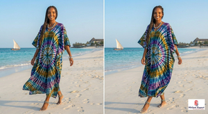 Women Printed <b>Kaftan</b> Dress Loose Fit <b>Summer</b> Beach Wear Soft Fabric Trendy Design Custom Wholesale Bulk Manufacturing Supply - Product Image 6