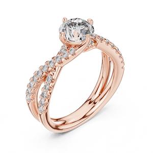 Bague de fiançailles solitaire en diamant CVD brillant de couleur E, certifié IGI, cultivé en laboratoire, or massif 18 carats, luxe, pour mariage et anniversaire - Product Image 1