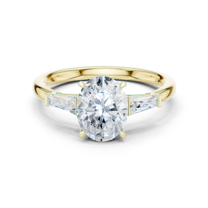 Bague exclusive en diamant de laboratoire de qualité supérieure, taille ovale et baguette, bijoux de mariage élégants pour femmes, fournisseur OEM en gros - Product Image 3